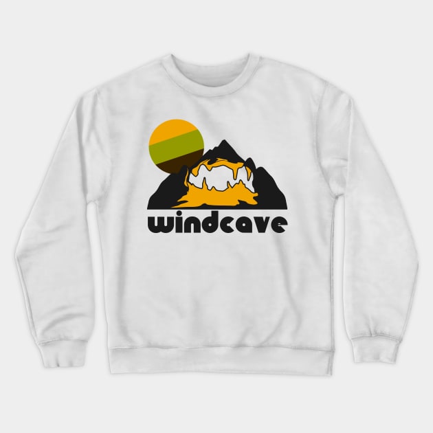 Retro Wind Cave ))(( Tourist Souvenir National Park Design Crewneck Sweatshirt by darklordpug